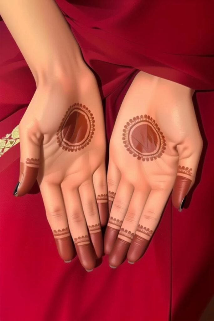 circular mehndi design simple
