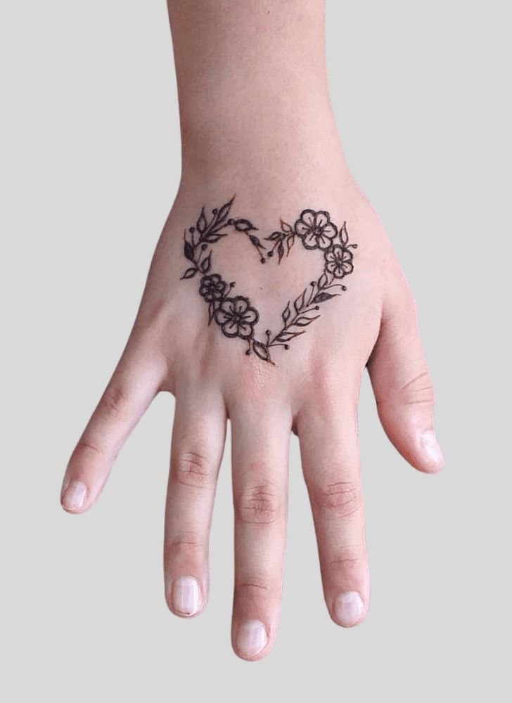 heart mehndi design simple