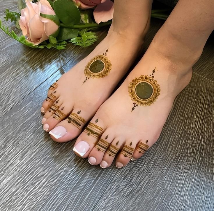 Easy Feet Mehndi Design Ideas for Weddings